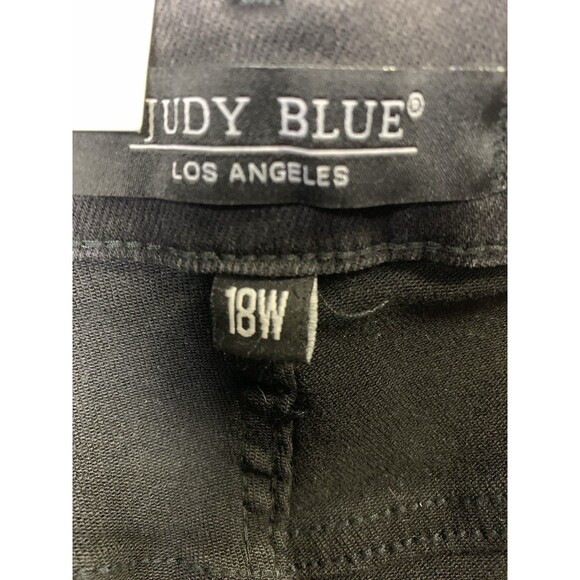Judy Blue Jeans Womans 18W Black High Waist Rigid Magic Distressed 90's Straight - Picture 10 of 16